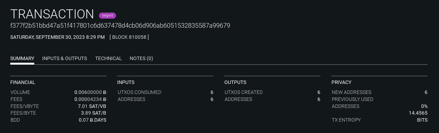 OXT block explorer